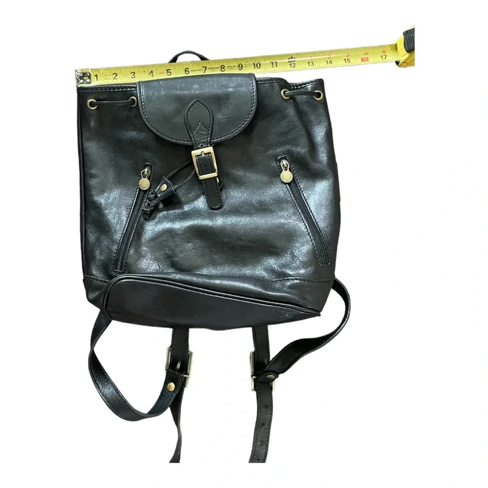 LEATHER ITALY Florence Large Black Backpack Bag